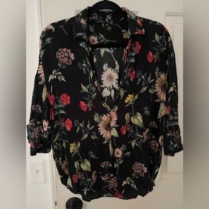 Zara Top (black floral) Size Medium